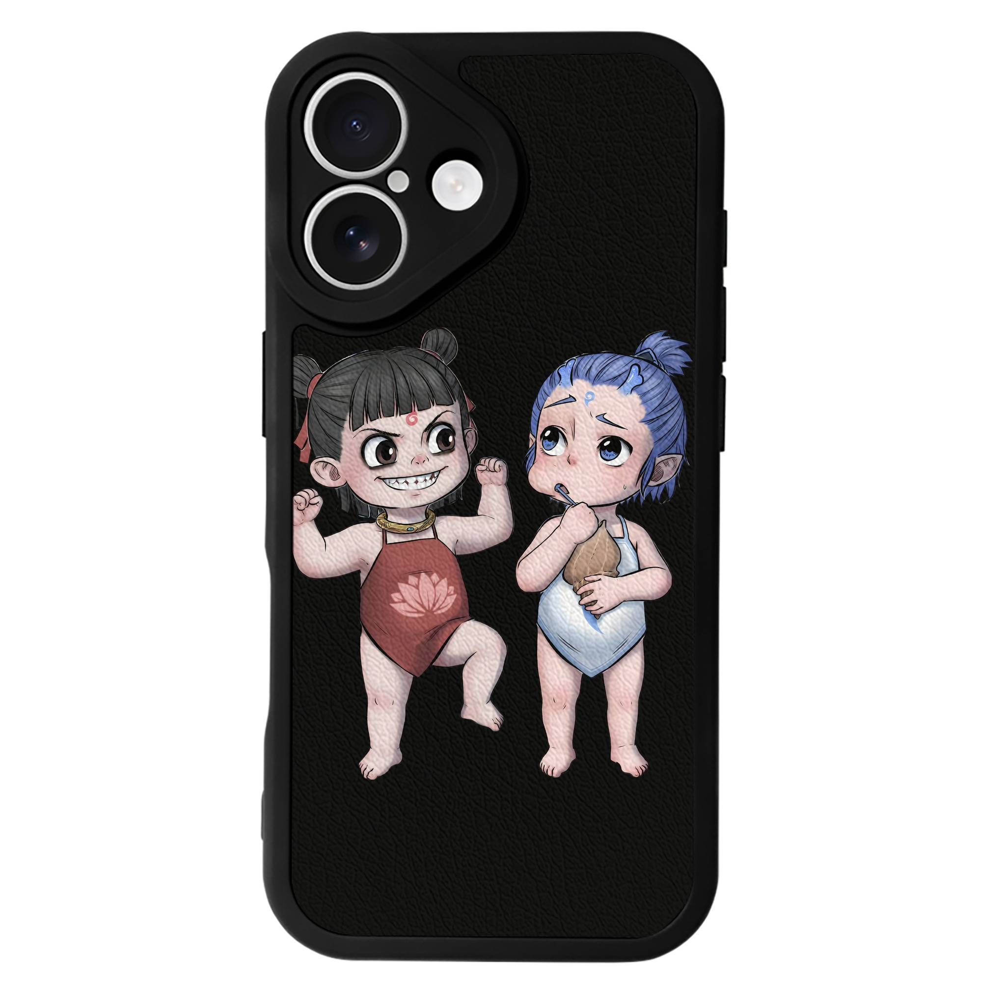 （画像用） Ne Zha 2 ナタ 魔童の大暴れ 【iPhone 16シリーズ対応】シリコンスマホケース（レザー調） 材質：シリコン